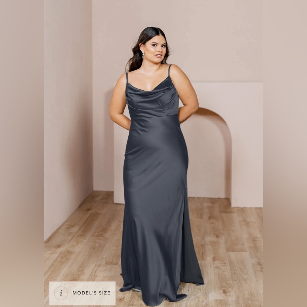 Revelry- Black Skye Satin Dress